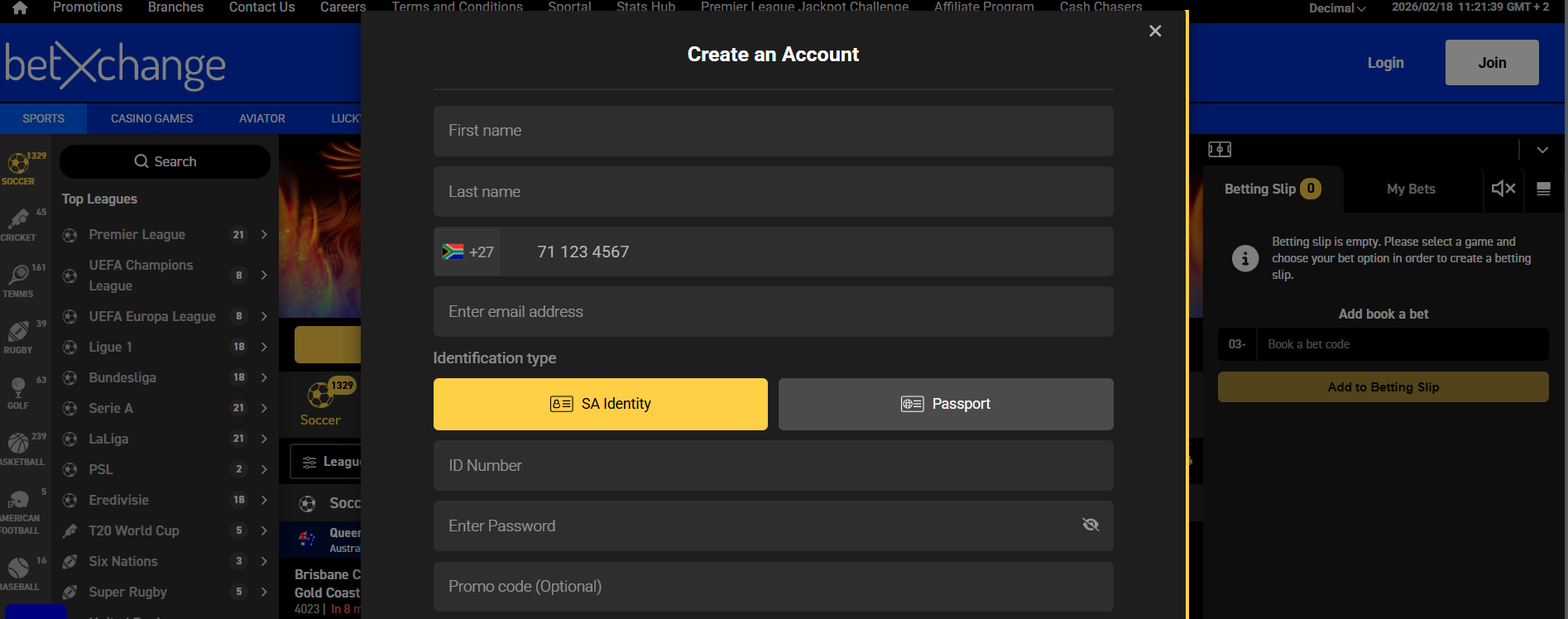 BetXchange Registration